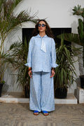 "Effortless Chic" 100% Linen Oversized Co-ord Set- Baby Blue
